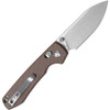 Vosteed Cutlery Raccoon Folding Knife - 3.25" 14C28N Satin Drop Point Blade, Brown Micarta Handles