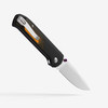 Flytanium Arcade Shark Folding Knife - 3.2" S35VN Satin Drop Point Blade, Void Black Aluminum Handles, Amber G10 Inlay, Demko Shark Lock