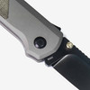 Flytanium Arcade Shark Folding Knife - 3.2" S35VN Black Drop Point Blade, Gunmetal Gray Aluminum Handles, Micarta Inlay, Demko Shark Lock
