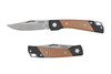 Mercury LUC Slip Joint Folding Knife - 3.13" Elmax Stonewash Clip Point Blade, Black Aluminum and Natural Canvas Micarta Handles