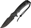 Acta Non Verba M311 Spelter Fixed Blade Knife - 4.7" Elmax Black Topography Etched Clip Point, Black Micarta Handles, Black Kydex Sheath - ANVM311-004