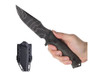 Acta Non Verba M311 Spelter Fixed Blade Knife - 4.7" Elmax Black Topography Etched Clip Point, Black Micarta Handles, Black Kydex Sheath - ANVM311-004