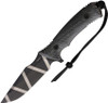 Acta Non Verba M311 Spelter Fixed Blade Knife - 4.7" Elmax Black Stripped Camo Etched Clip Point, Black Micarta Handles, Black Kydex Sheath - ANVM311-007