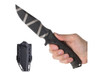 Acta Non Verba M311 Spelter Fixed Blade Knife - 4.7" Elmax Black Stripped Camo Etched Clip Point, Black Micarta Handles, Black Kydex Sheath - ANVM311-007