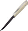 Brisa Trapper 115 Fixed Blade - 4.75" Elmax Blade, Full Flat Grind, Ivory Micarta Handles w/ Black Liners, Leather Sheath