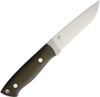 Brisa Trapper 115 Fixed Blade - 4.75" Elmax Blade, Full Flat Grind, Green Micarta Handles, Leather Sheath