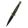 Kershaw 7150OLBLK Launch 8 AUTO Folding Knife - 3.5" CPM-154 Black Spear Point Blade, Green Anodized Aluminum Handles w/ Carbon Fiber Inlay
