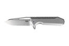 Zac Brown's Southern Grind Penguin Folding Knife - 3.5" CPM S90V Drop Point Satin Blade, Silver Titanium Handle