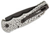 ProTech TR-5.62 Custom AUTO Folding Knife - 3.25" S35VN Black DLC Blade, Silver Aluminum Handles with Skull Inlay, Pearl Button, Nylon Pouch