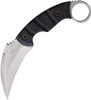 Ranger Knives by Ontario Karambit EOD Fixed Blade - 3.5" 5160 Carbon Steel Satin Blade, Black Sculpted Wood Handle, Leather Sheath