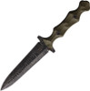 Stroup Knives Dagger Fixed Blade - 4.25" 1095 Hand Carved Double Edge Dagger Blade, Milled OD Green G10 Handles, Kydex Sheath - DAG-OD-G10-S