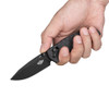 Olight Oknife Rubato 3 Rail Lock Folding Knife - 2.96" 154CM Black Drop Point Blade, Textured Gunmetal Gray Aluminum Handles - RUBATO-3-GMG