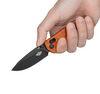 Olight Oknife Rubato 3 Rail Lock Folding Knife - 2.96" 154CM Black Drop Point Blade, Textured Orange Aluminum Handles - RUBATO-3-OG