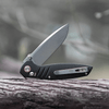 Vosteed Cutlery Corsair Folding Knife - 3.25" Nitro-V Drop Point Blade, Black Micarta Handle, Crossbar Lock - CS29NWMK