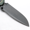 Vosteed Cutlery Corsair Folding Knife - 3.25" Nitro-V Drop Point Black Stonewash Blade, Green Canvas Micarta Handle, Crossbar Lock - CS29NPMN