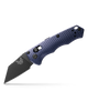 Benchmade 2950BK Partial AUTO Immunity Folding Knife - 1.95" CPM-M4 Cobalt Black Wharncliffe Blade, Crater Blue Billet Aluminum Handles