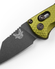 Benchmade 2950BK-2 Partial AUTO Immunity Folding Knife - 1.95" CPM-M4 Cobalt Black Wharncliffe Blade, Woodland Green Billet Aluminum Handles