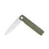 CobraTec Knives Kuzio Flipper Folding Knife - 3.75" D2 Drop Point Blade, OD Green G10 Handles