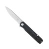 CobraTec Knives Kuzio Flipper Folding Knife - 3.75" D2 Drop Point Partially Serrated Blade, Black G10 Handles