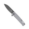 CobraTec Knives Rhino Folding Knife - 3.375" D2 Black Stonewash Drop Point Blade, Gray Textured Aluminum Handles