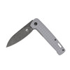 CobraTec Knives Rhino Folding Knife - 3.375" D2 Black Stonewash Drop Point Blade, Gray Textured Aluminum Handles