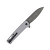 CobraTec Knives Rhino Folding Knife - 3.375" D2 Black Stonewash Drop Point Blade, Gray Textured Aluminum Handles