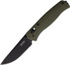 SRM Knives 255L-GP Ambi Lock Folding Knife - 3.2" 10Cr15CoMoV Steel Black Blade, Green G10 Handle - 255L-GP