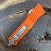 Microtech 143-10OR Combat Troodon AUTO OTF Knife - 3.75" Stonewashed Drop Point Plain Blade, Orange Aluminum Handle