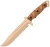 Halfbreed Blades Gen 2 Large Infantry Knife Fixed Blade - 6.89" K110 D2 FDE Teflon Clip Point Combo Blade, FDE Contoured G10 Handles, Molded Kydex Sheath