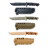 Halfbreed Blades Gen 2 Large Infantry Knife Fixed Blade - 6.89" K110 D2 FDE Teflon Clip Point Combo Blade, FDE Contoured G10 Handles, Molded Kydex Sheath