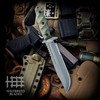 Halfbreed Blades Gen 2 Large Infantry Knife Fixed Blade - 6.89" K110 D2 OD Green Teflon Clip Point Combo Blade, OD Green Contoured G10 Handles, Molded Kydex Sheath