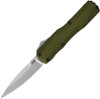 Kershaw Livewire OTF AUTO Knife - 3.3" CPM-Magnacut Satin Spear Point Blade, Olive Green Aluminum Handles, Reversible Clip - 9000OL