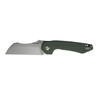 Vosteed Knives Gator Flipper Knife - 3.74" Sandvik 14C28N Satin Modified Wharncliffe Blade, Green Frag Micarta Handles, Liner Lock - GT37VWMN2