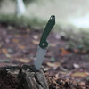 Vosteed Knives Gator Flipper Knife - 3.74" Sandvik 14C28N Satin Modified Wharncliffe Blade, Green Frag Micarta Handles, Liner Lock - GT37VWMN2