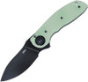 CRKT Flavio Ikoma Bot Deadbolt Lock Assisted Flipper Knife - 3" AUS-10 Black Drop Point Blade, Natural (Jade) G10 Handles - 5420