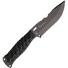 WildSteer ADVENTURER Survival Fixed Blade Knife - 4.6" N690Co Drop Point Blade, Black Paracord Handles, Black Polymer Sheath