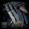 Halfbreed Blades Medium Infantry Fixed Blade Knife - 6.69" D2 Black Teflon Recurve Drop Point Tracker Blade, Milled Black G10 Handles, Molded Kydex Sheath - MIK-08-BLK