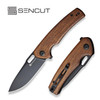 Sencut Knives Vesperon Liner Lock Flipper Knife - 3.35" 9Cr18MoV Black Drop Point Blade, Guibourtia Wood Handles - S20065-4