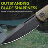 CIVIVI Knives Caetus Liner Lock Flipper Knife - 3.48" 14C28N Black Stonewashed Spear Point Blade, Green Burlap Micarta Handles - C21025C-3