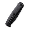 CIVIVI Knives Caetus Liner Lock Flipper Knife - 3.48" 14C28N Black Stonewashed Spear Point Blade, Black Burlap Micarta Handles - C21025C-2