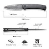 CIVIVI Knives Caetus Liner Lock Flipper Knife - 3.48" Damascus Spear Point Blade, Twill Carbon Fiber Handles - C21025C-DS1