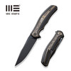 We Knife Co Zonda Frame Lock Flipper Knife - 4.05" CPM-20CV Black Stonewashed Clip Point Blade, Black Titanium Handles with Bronze Titanium and Copper Foil Carbon Fiber Inlays - WE22016-3