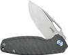 Kubey Knife Tityus Frame Lock Flipper Folding Knife - 3.39" Bead Blasted 14C28N, Gray 6AL4V Contoured Flame Anodized Titanium Handle - KB360E