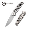 CIVIVI Knives Perf Flipper Knife - 3.12" Nitro-V Stonewashed Drop Point Blade and Skeletonized Stainless Steel Handles, Frame Lock - C20006-A
