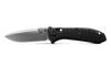 Benchmade Presidio II Folding Knife - 3.72" S30V Satin Plain Blade, Milled Black CF-Elite Handles, AXIS/Crossbar Lock - 570-1