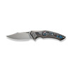 We Knife Company Limited Edition Orpheus Frame Lock Flipper Knife - 3.48" CPM-20CV Hand Rubbed Satin Clip Point Blade, Titanium Handles with Nebula FatCarbon Inlays - WE23009-4