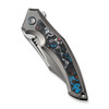 We Knife Company Limited Edition Orpheus Frame Lock Flipper Knife - 3.48" CPM-20CV Hand Rubbed Satin Clip Point Blade, Titanium Handles with Nebula FatCarbon Inlays - WE23009-4