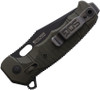 SOG SEAL XR Flipper Knife - 3.9" Black Cerakote S35VN Clip Point Blade, XR Lock, Green GRN Handles - 12-21-10-57
