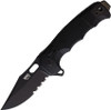 SOG SEAL XR Flipper Knife - 3.9" Black TiNi S35VN Clip Point Combo Blade, Black GRN Handles, XR Lock - 12-21-05-57