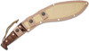 ESEE Knives Expat Jaraca Kukri Fixed Blade Knife - 11.5" Black Powder Coated Blade, Walnut Wood Handles, Khaki Cordura Sheath